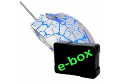 E-blue Cobra Mouse, 2500 DPI, optical, 6 buttons, wired USB, white-blue, gaming, e-box