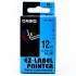 Casio XR-12BU1, 12mm x 8m, black text/blue tape, original tape