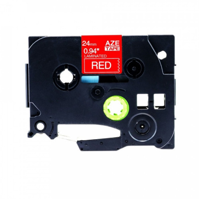 Compatible tape Brother TZ-455 / TZe-455, 24mm x 8m, white text / red tape