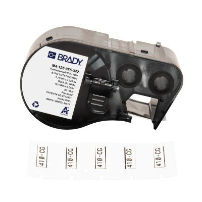 Brady M4-125-075-342 / 170721, 19.05 mm x 5.97 mm, Polyolefin, black text / white tape