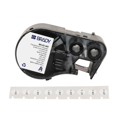 Brady M4-82-492 / 170778, 9.53 mm, Polyester, black text / white tape