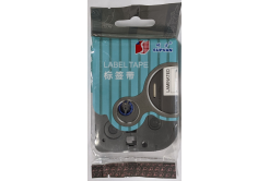 Selfadhesive tape Supvan L-325E, 9mm x 8m, white text / black tape, laminated
