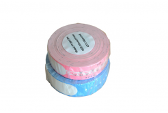 Compatible label rolls for Brother PT-W260PK, 35mm x 260mm, 100pcs, black text / pink text, wristband