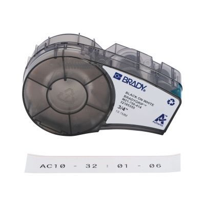 Brady M21-750-414 / 151516, 19.05 mm x 3.048 m, Polyester, black text / white tape