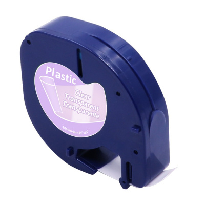 Dymo 12267 LetraTag 12mm x 4m, black / clear