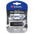 Verbatim 49174 Store N Go V3, USB flash drive, USB A 3.0, 64GB, with pull-out connector, black