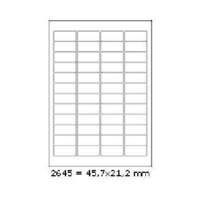Self-adhesive labels 45,7 x 21,2 mm, 48 labels, A4, 100 sheets