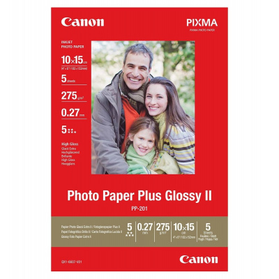 Canon Glossy Photo Paper 2311B053, 275 g/m2, 10x15cm, 5pcs, glossy, white, photo paper