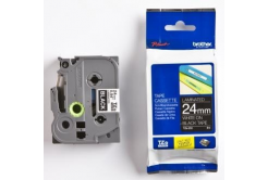 Brother TZ-355 / TZe-355, 24mm x 8m, white text/black tape, original tape