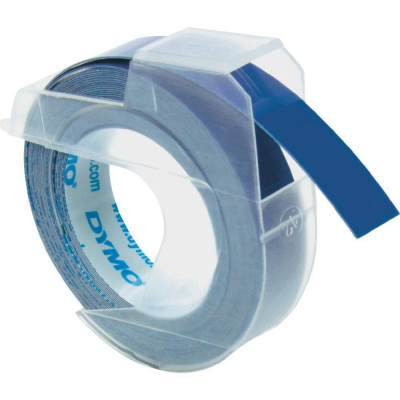 Dymo S0898140 520106, 9mm x 3m, white text/blue tape, original tape