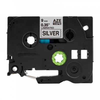 Compatible tape Brother TZ-921 / TZe-921, 9mm x 8m, black text / silver tape