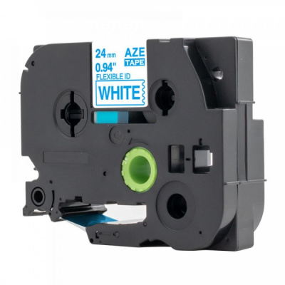 Compatible tape Brother TZ-FX253 / TZe-FX253, 24mm x 8m, flexi, blue text / white tape