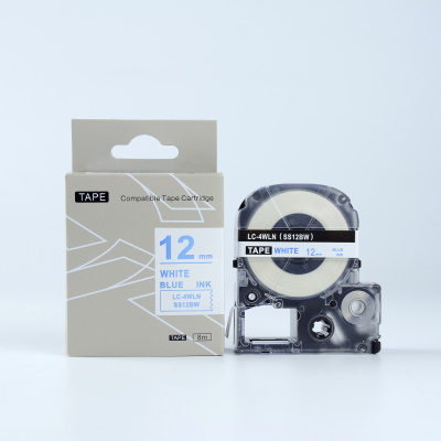 Epson LK-4WLN, SS12BW, C53S654022, 12mm x 9m, blue text / white tape, compatible tape