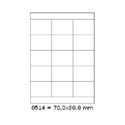 Self-adhesive labels 70 x 50,8 mm, 15 labels, A4, 100 sheets