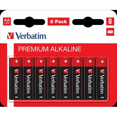 VERBATIM Alkaline AA batteries, 8 PACK, LR6
