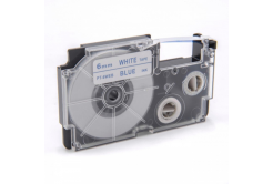Casio XR-6WEB 6mm x 8m blue / white, compatible tape