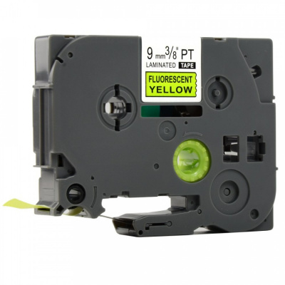 Compatible tape Brother TZ-C21/TZe-C21, signal 9mm x 8m, black text/yellow tape