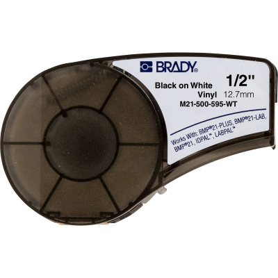 Brady M21-500-595-WT / 142807, vinyl tapes, 12.70 mm x 6.40 m