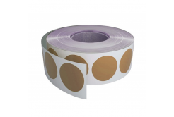 Self-adhesive round labels 20 mm, 2000 pcs, brown paper for TTR, roll