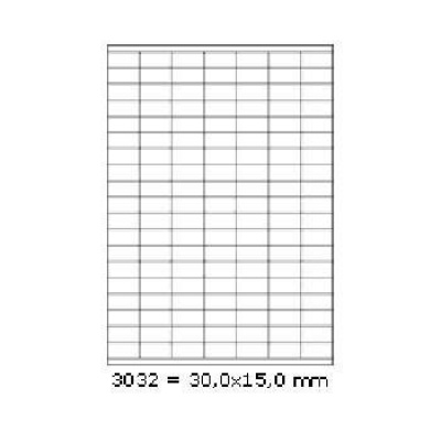 Self-adhesive labels 30 x 15 mm, 133 labels, A4, 100 sheets