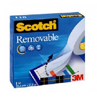 3M 811 Scotch Removable Tape, 19 mm x 33 m
