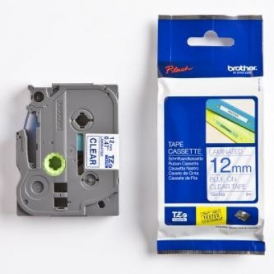 Brother TZ-133 / TZe-133, 12mm x 8m, blue text / clear tape, original tape
