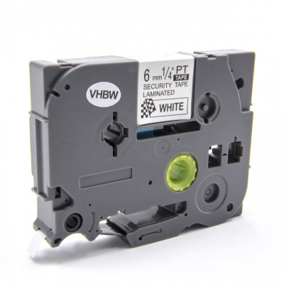 Brother TZ-SE1 / TZe-SE1, 6mm x 8m, black text / white tape, security, compatible tape