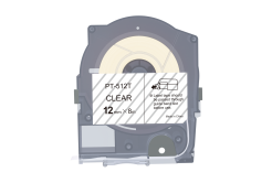 Max LM-512T, 12mm x 8m, transparent compatible tape