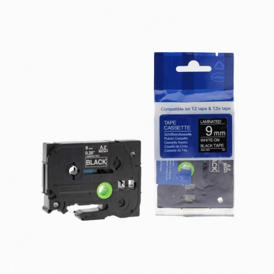 Compatible tape Brother TZ-325 / TZe-325, 9mm x 8m, white text / black tape