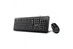 Genius KM-160 COPILOT, keyboard set with optical mouse, CZ/SK, classic, water-resistant, wired type (USB), black