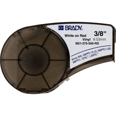 Brady M21-375-595-RD / 142810, vinyl tapes, 9.53 mm x 6.40 m