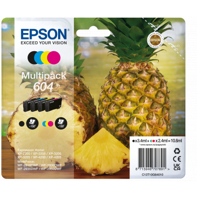 Epson 604 T10G640 C13T10G64010 color (CMYK) multipack of original cartridges