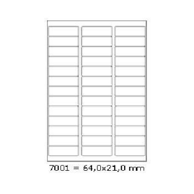 Self-adhesive labels 64 x 21 mm, 39 labels, A4, 100 sheets