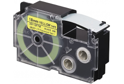 Casio XR-18FYW , 18mm x 8m, black text / signal yellow tape, compatible tape