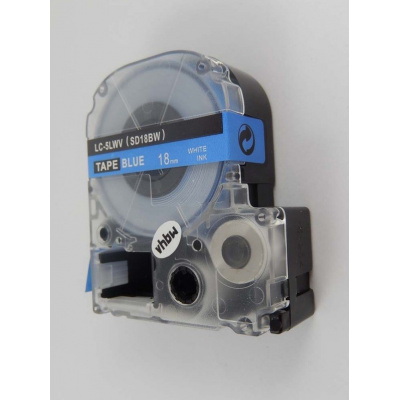 Epson LK-5LWV, SD18BW, 18mm x 9m, white text / blue tape, compatible tape