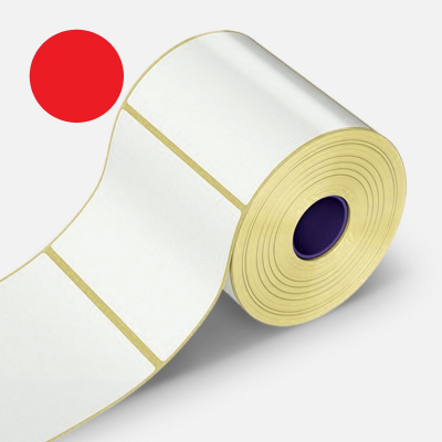 Self-adhesive labels 32x20 mm, 2000pcs, red thermo, roll
