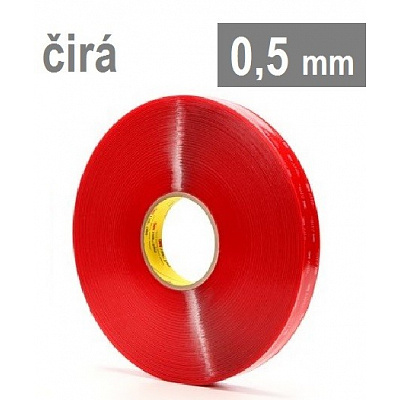 3M VHB™ 4905-F, thickness 0.5 mm, transparent double-sided very high-bond acrylic tape 19 mm x 66 m