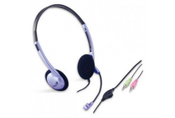Genius HS-02B, Headset with microphone, volume control, black-silver, 2x 3.5 mm jack