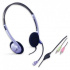 Genius HS-02B, Headset with microphone, volume control, black-silver, 2x 3.5 mm jack