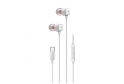 Genius HS-M368 sluchátka s mikrofonem, bílá, špuntová, USB Type-C
