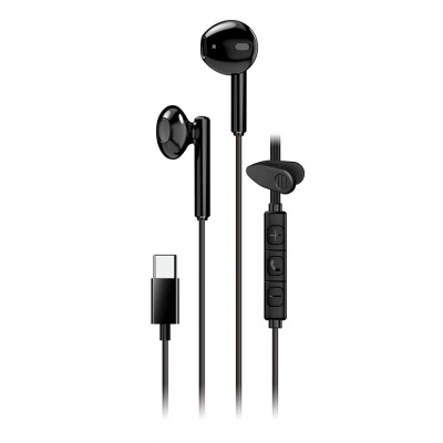 Genius HS-M366, sluchátka s mikrofonem, černá, 360&deg;rotační klip, USB Type-C