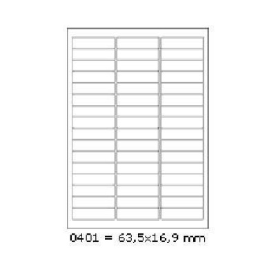 Self-adhesive labels 63,5 x 16,9 mm, 48 labels, A4, 100 sheets
