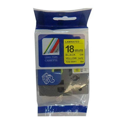 Compatible tape Brother TZ-S641/TZe-S641 18mm x 8m extr.adh. black text/yellow tape