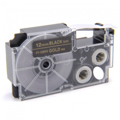 Casio XR-12BKG 12mm x 8m gold / black, compatible tape
