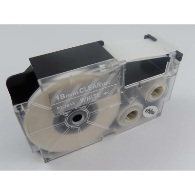 Casio XR-18AX 18mm x 8m white / clear, compatible tape