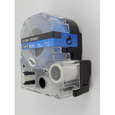 Epson LK-7LWV, SD36BW, 36mm x 9m, white text / blue tape, compatible tape