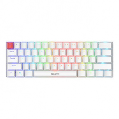 Marvo SABER 61, keyboard US, gaming, wired (USB), white, mechanical, backlight