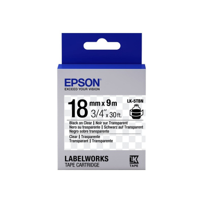 Epson LabelWorks LK-5TBN C53S655008 18mm x 9m, black text / transparent tape, original tape