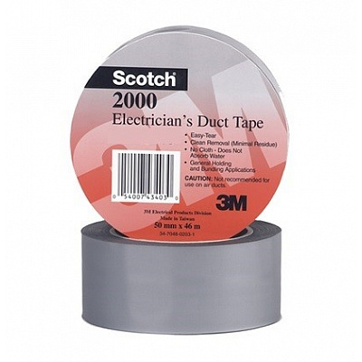 3M 2000 Multi-Purpose PVC Tape for Electricians, Gray, 50 mm x 46 m