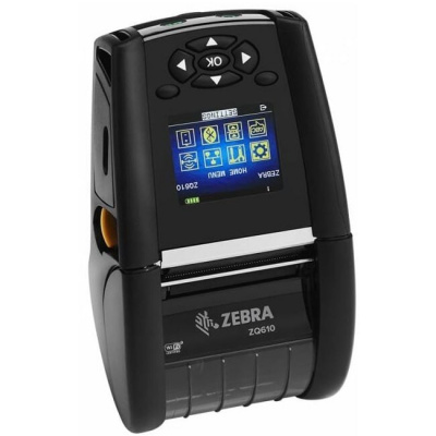Zebra ZQ620 Plus ZQ62-AUX2E14-00 mobile label printer, 8 dots/mm (203 dpi), linerless, USB, BT, Wi-Fi, EPL, ZPL, CPCL, RB
